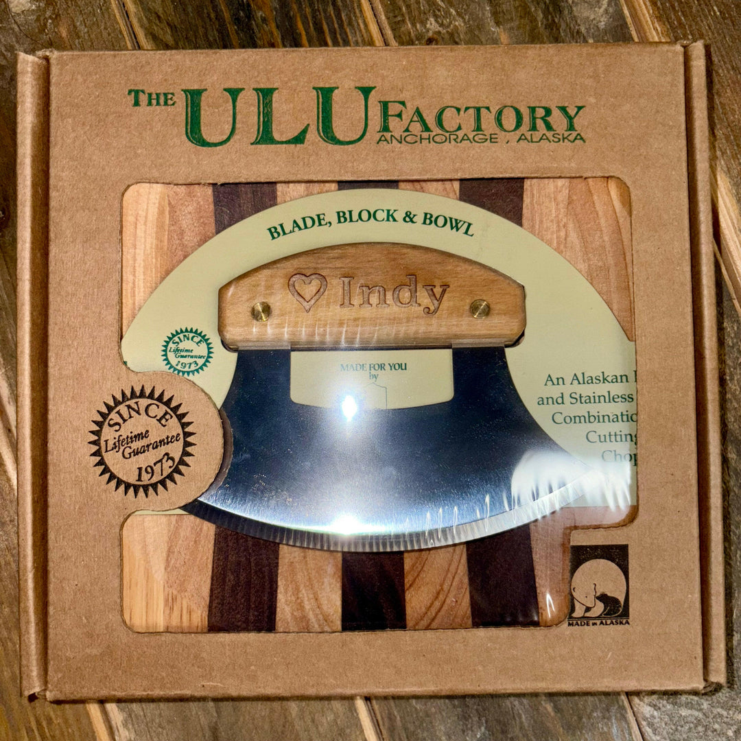 Inupiat Birch Bowl and Ulu Set