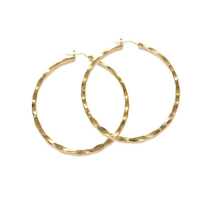 1.5" Hammered Hoop Earrings | Artisans.