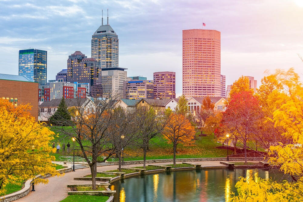 Indianapolis Canal in Autumn - Wooden Jigsaw Puzzle Medium | Artisans.