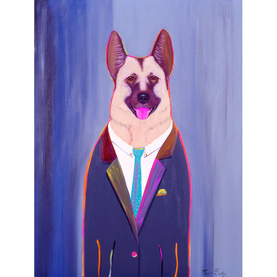 German Shepherd Police Dog Detective Limited Edition Print | Artisans.