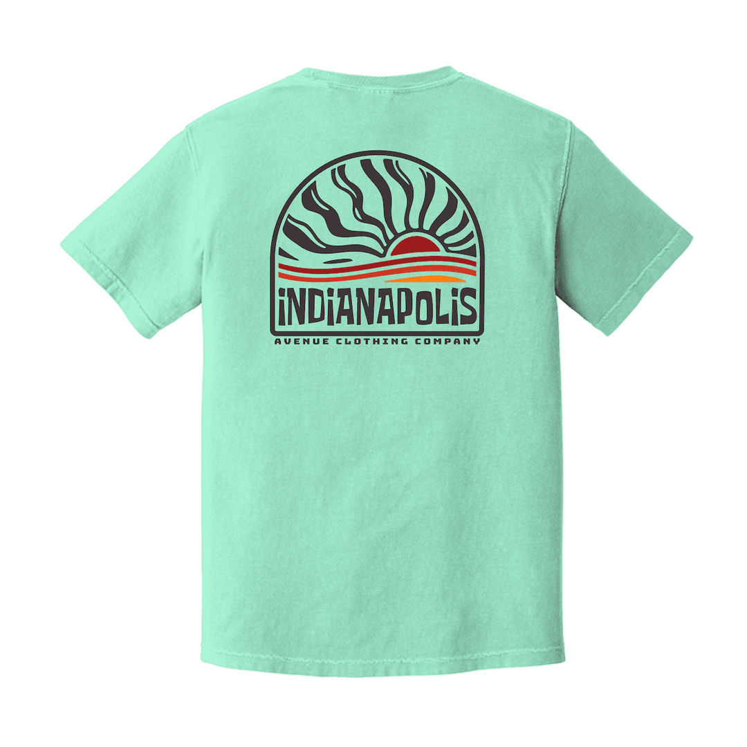 Indianapolis Sunset Unisex Garment-Dyed Cotton T-shirt | Artisans.