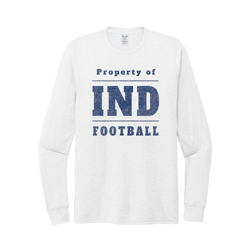 Property of IND Football Unisex Long Sleeve Eco Tri-blend T-shirt | Artisans.