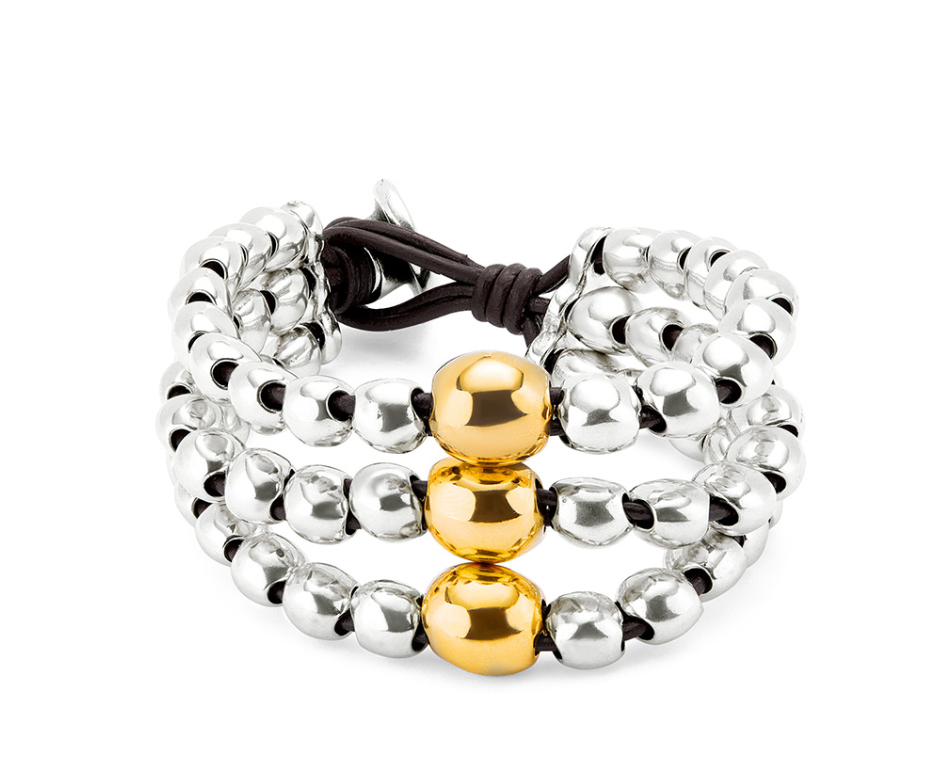 UNOde50 Ser Intrepida Silver & Gold Bracelet