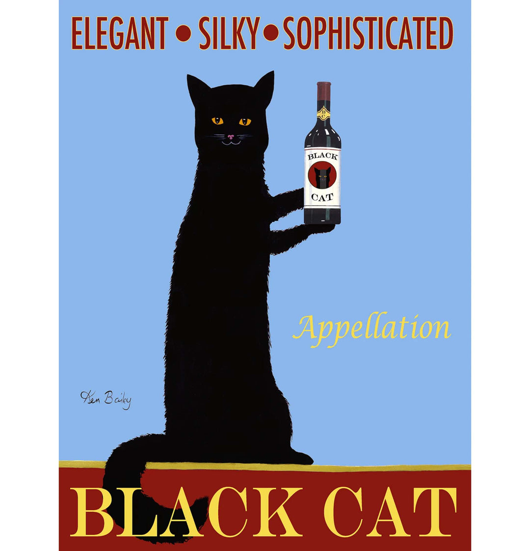 Black Cat Elegant Silky Sophisticated Limited Edition Print