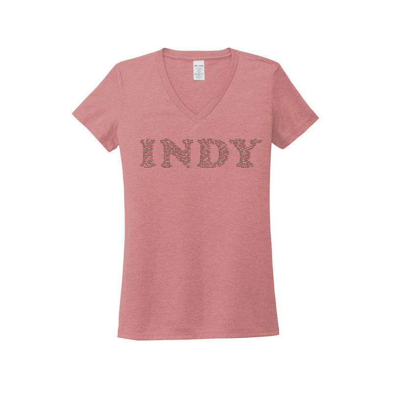 Indy Neighborhoods Compact Women's V-neck Eco Tri-blend T-shirt | Artisans.