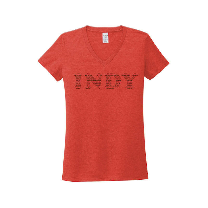 Indy Neighborhoods Compact Women's V-neck Eco Tri-blend T-shirt | Artisans.