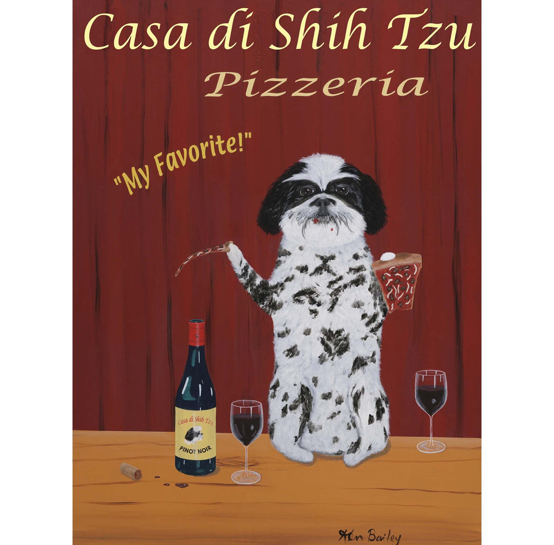 Shih Tzu Casa di Pizzeria Limited Edition Print