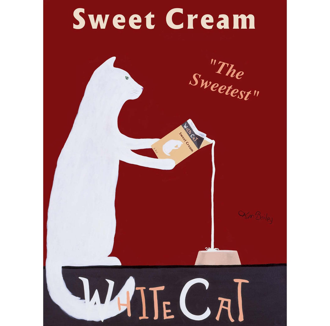White Cat Sweet Cream Limited Edition Print | Artisans.