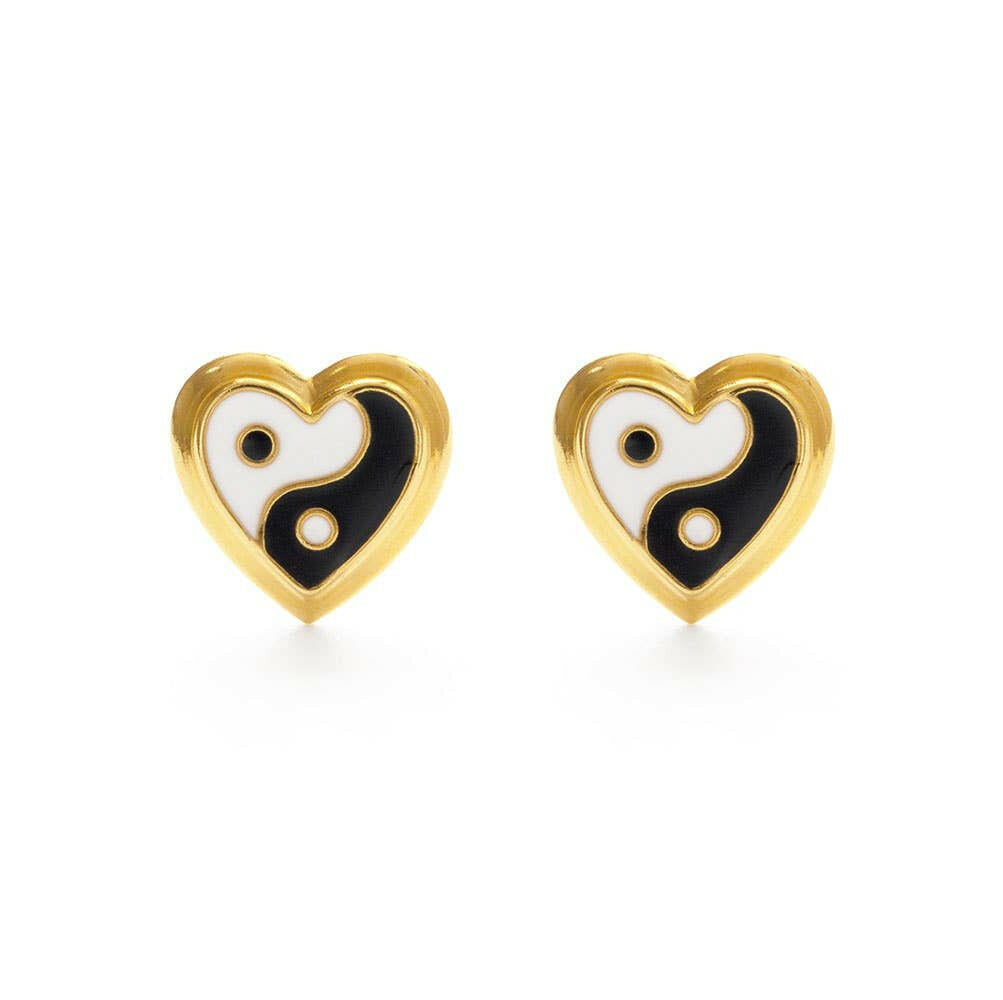 Yin Yang Heart Stud Earrings | Artisans.
