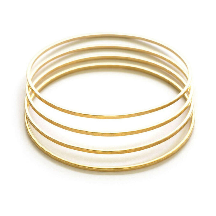 Gold Hammered Bangle Set | Artisans.