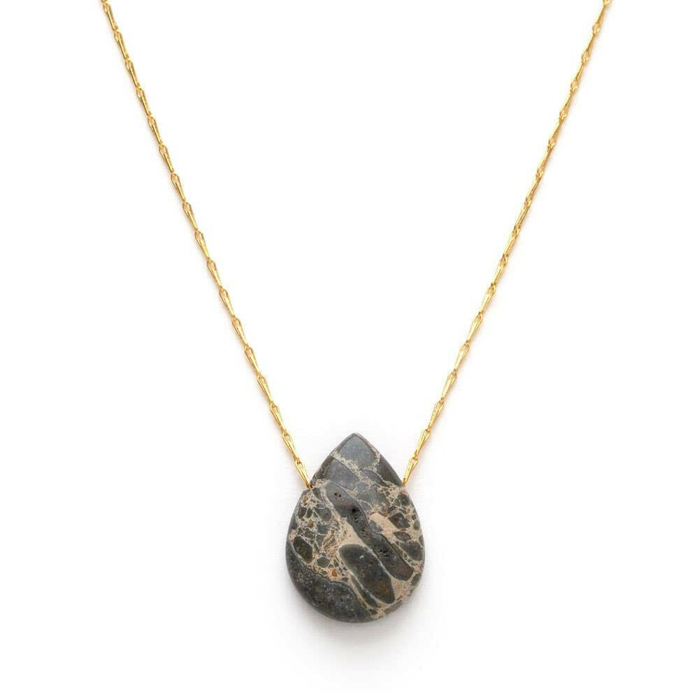 Spider Web Jasper Briolette Necklace | Artisans.