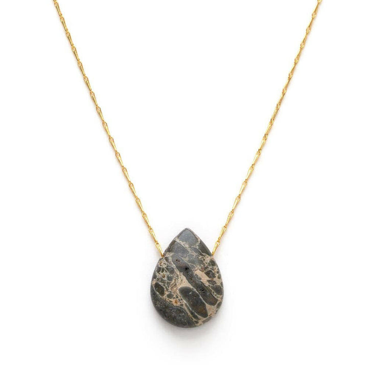 Spider Web Jasper Briolette Necklace | Artisans.