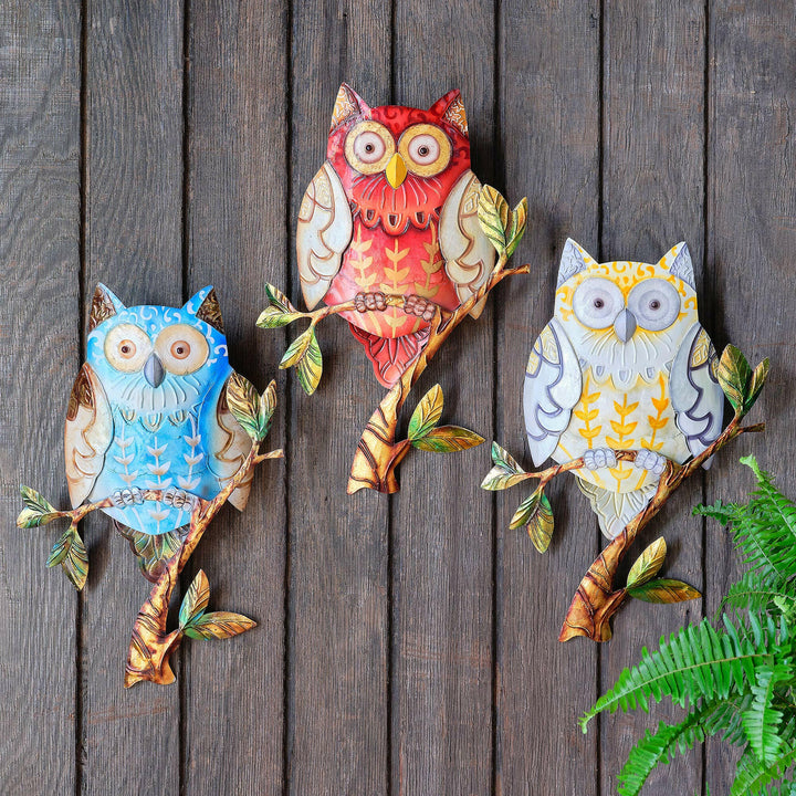 Owl Wall Decor Yellow | Artisans.