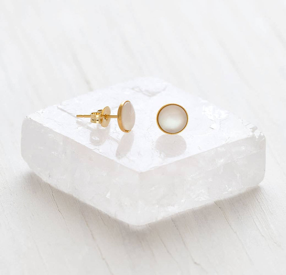 5mm Mother of Pearl Stud Earrings | Artisans.