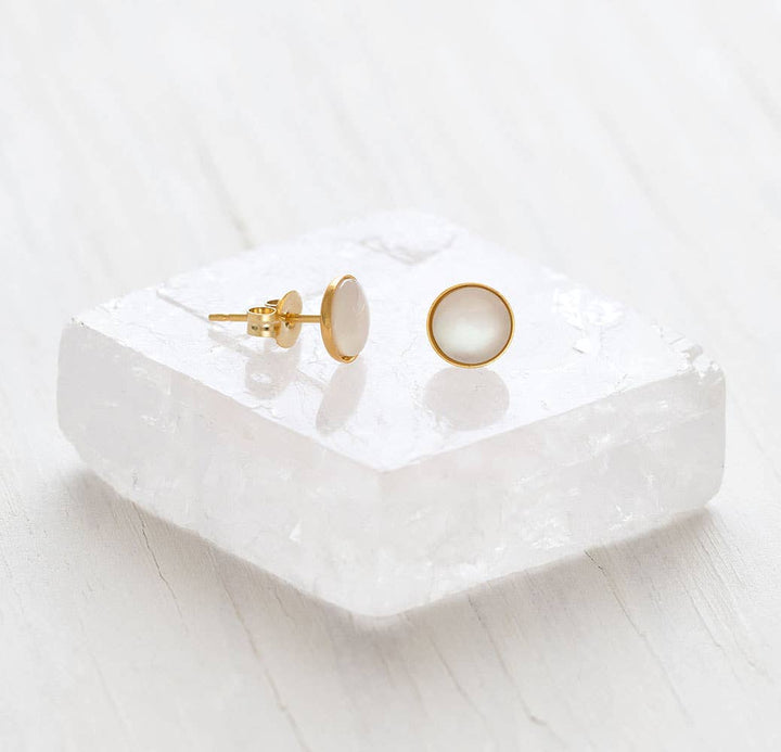5mm Mother of Pearl Stud Earrings | Artisans.
