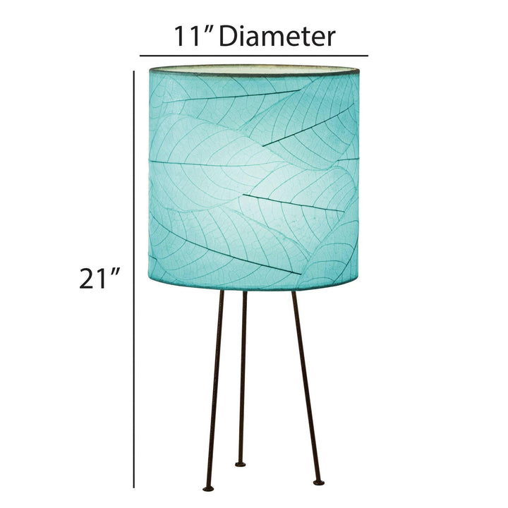 Metal Tripod Drum Table Lamp Sea Blue | Artisans.