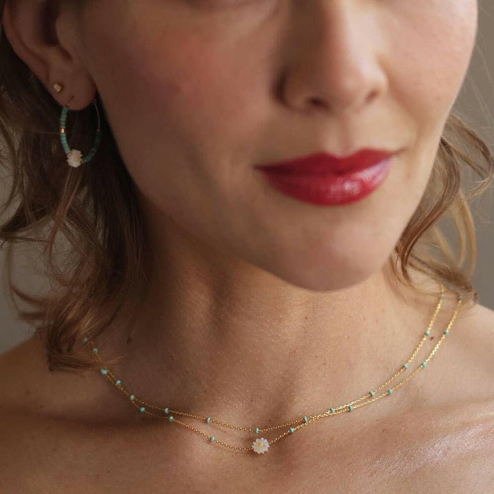 Daisy Enamel Chain Necklace | Artisans.