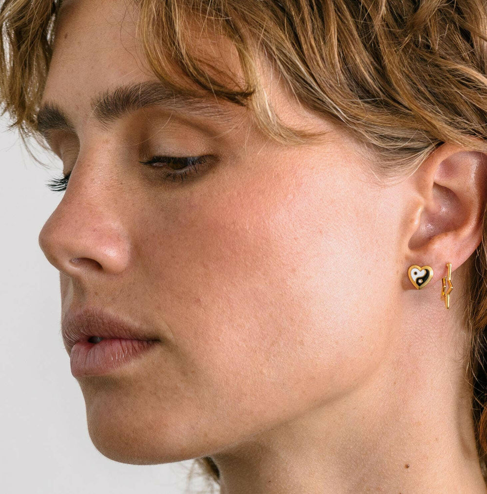 Yin Yang Heart Stud Earrings | Artisans.