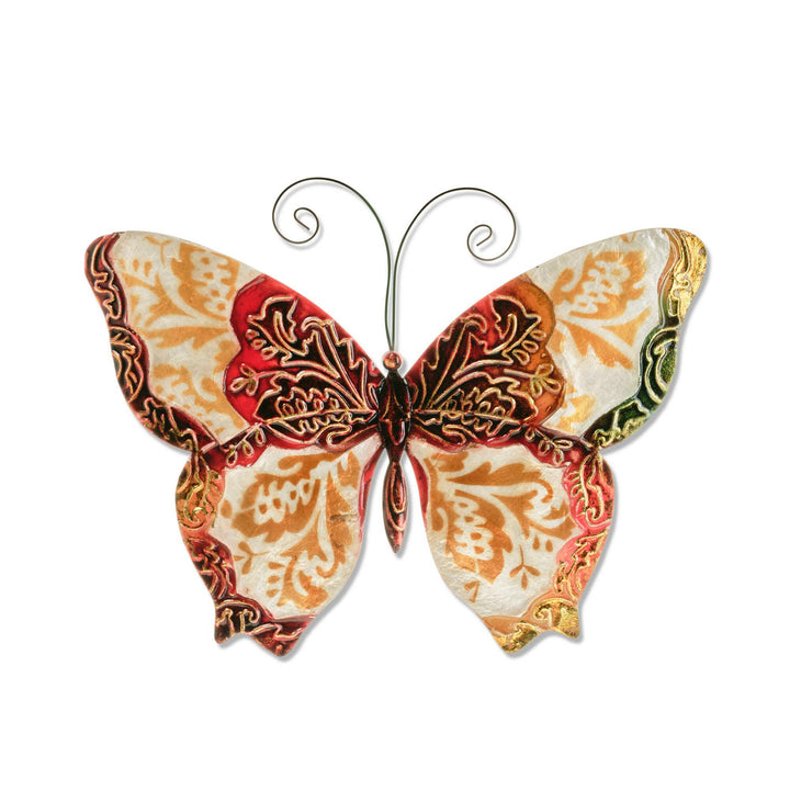 Butterfly Wall Decor Pearl And Red | Artisans.