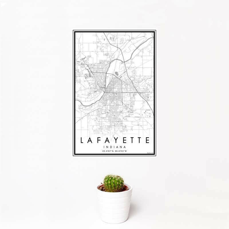 Lafayette IN Map Print Classic | Artisans.