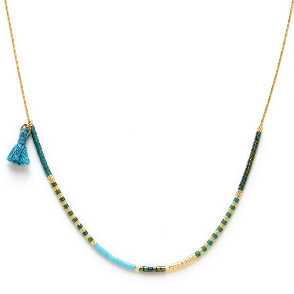 Seashore & Succulents- Japanese Seed Bead Necklace | Artisans.