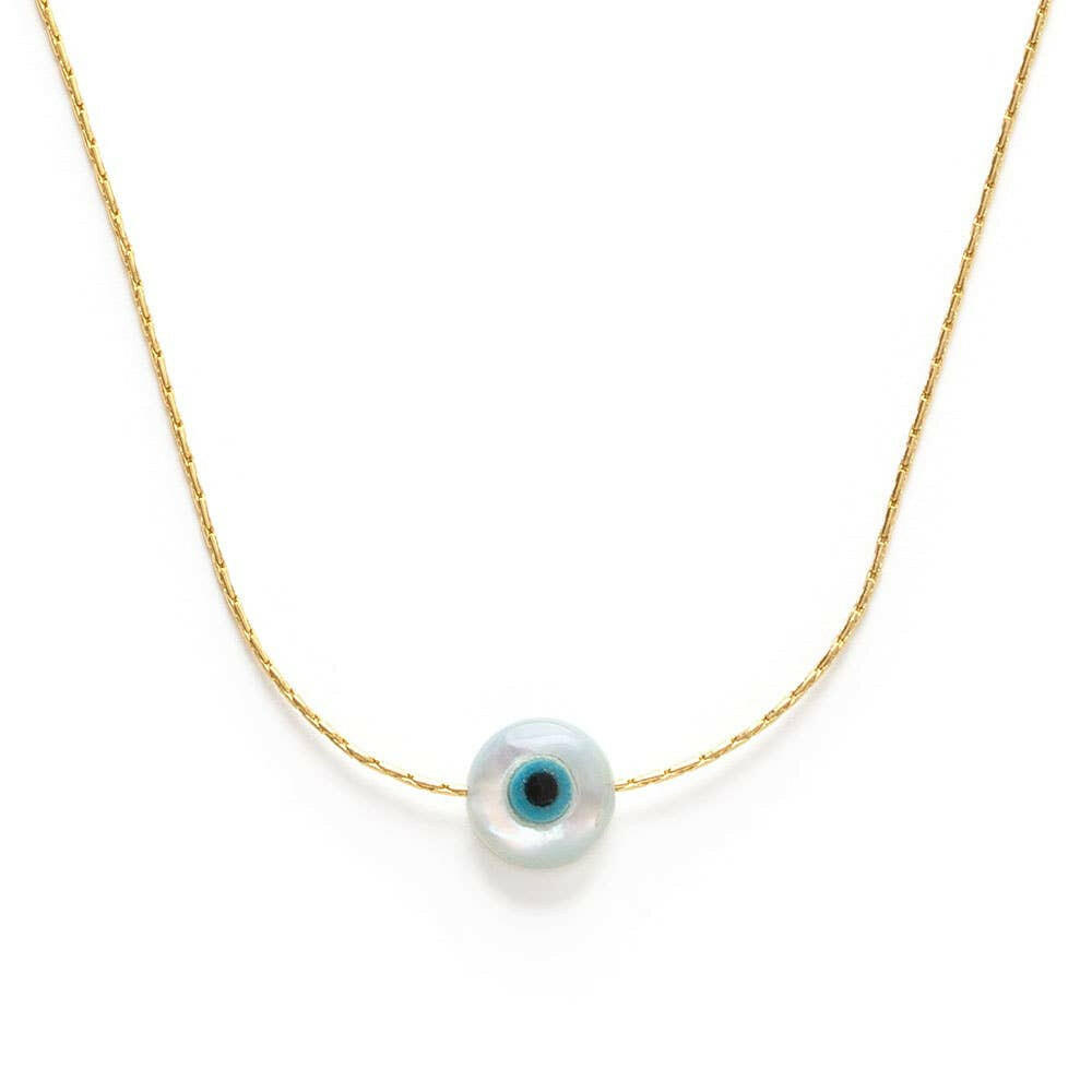Mother of Pearl Evil Eye Necklace | Artisans.