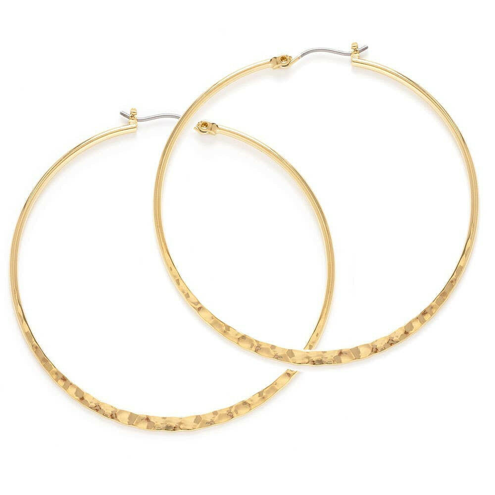 2" Hammered Hoop Earrings | Artisans.