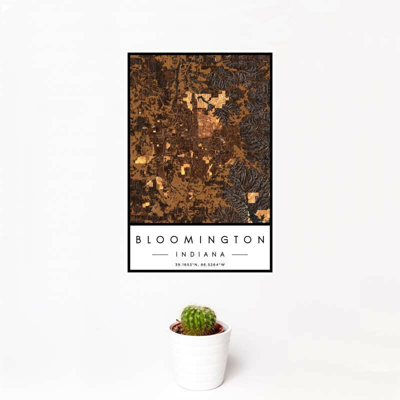 Bloomington IN Map Print Ember | Artisans.