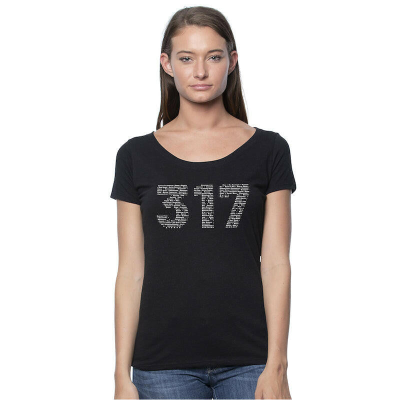 Indy Neighborhoods 317 Women's Bamboo Scoop T-shirt - Avenue Clothing Company 