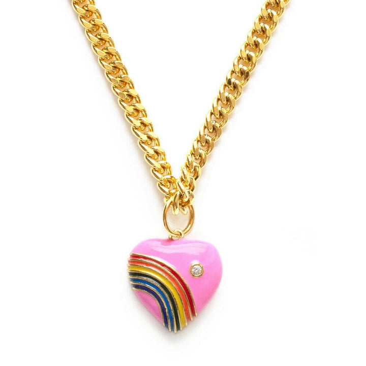 80's Rainbow Heart Necklace | Artisans.