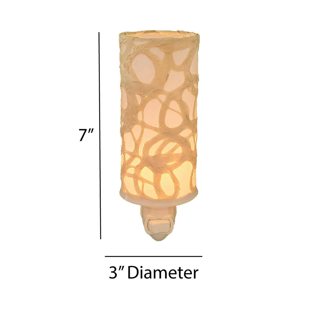 Paper Nightlight Natural, Shade Made of Handmade Paper | Artisans.
