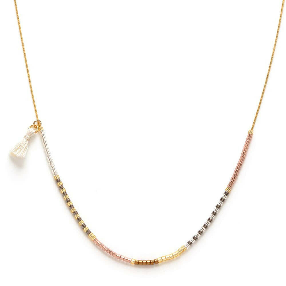 Champagne- Japanese Seed Bead Necklace | Artisans.