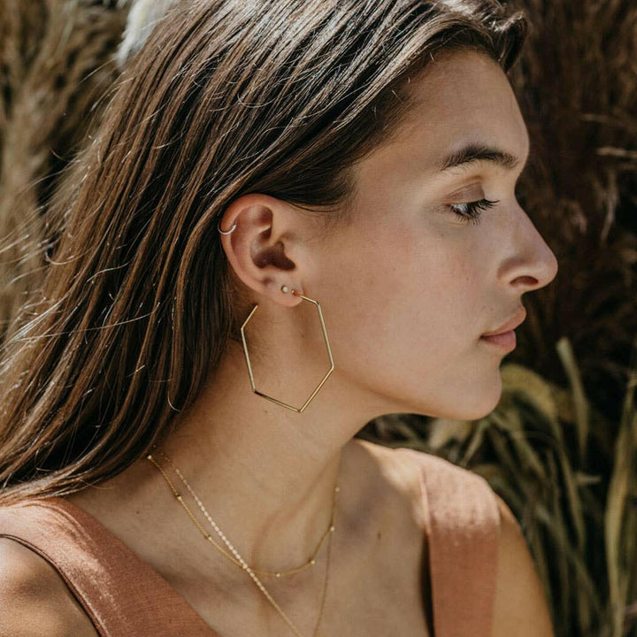 Jumbo Hexagon Hoop Earrings | Artisans.