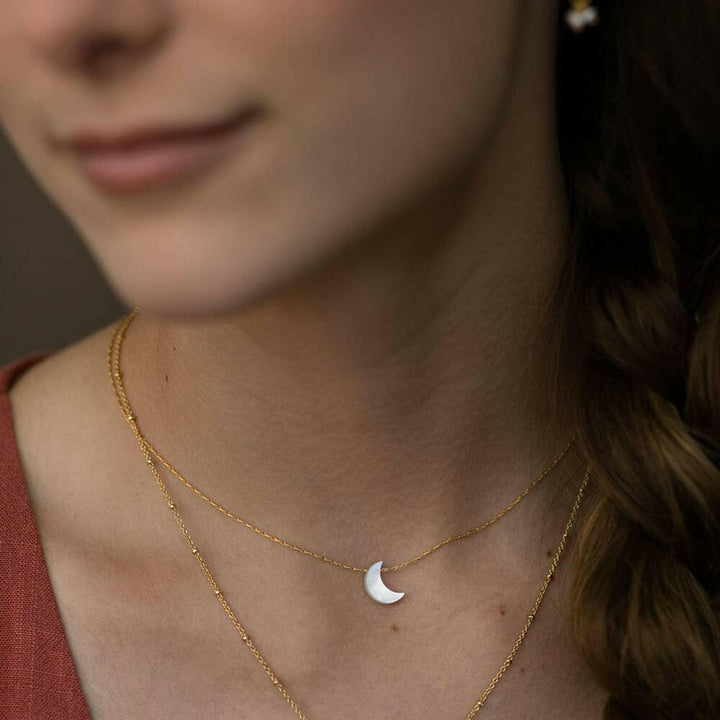 Mother of Pearl Moon Necklace | Artisans.