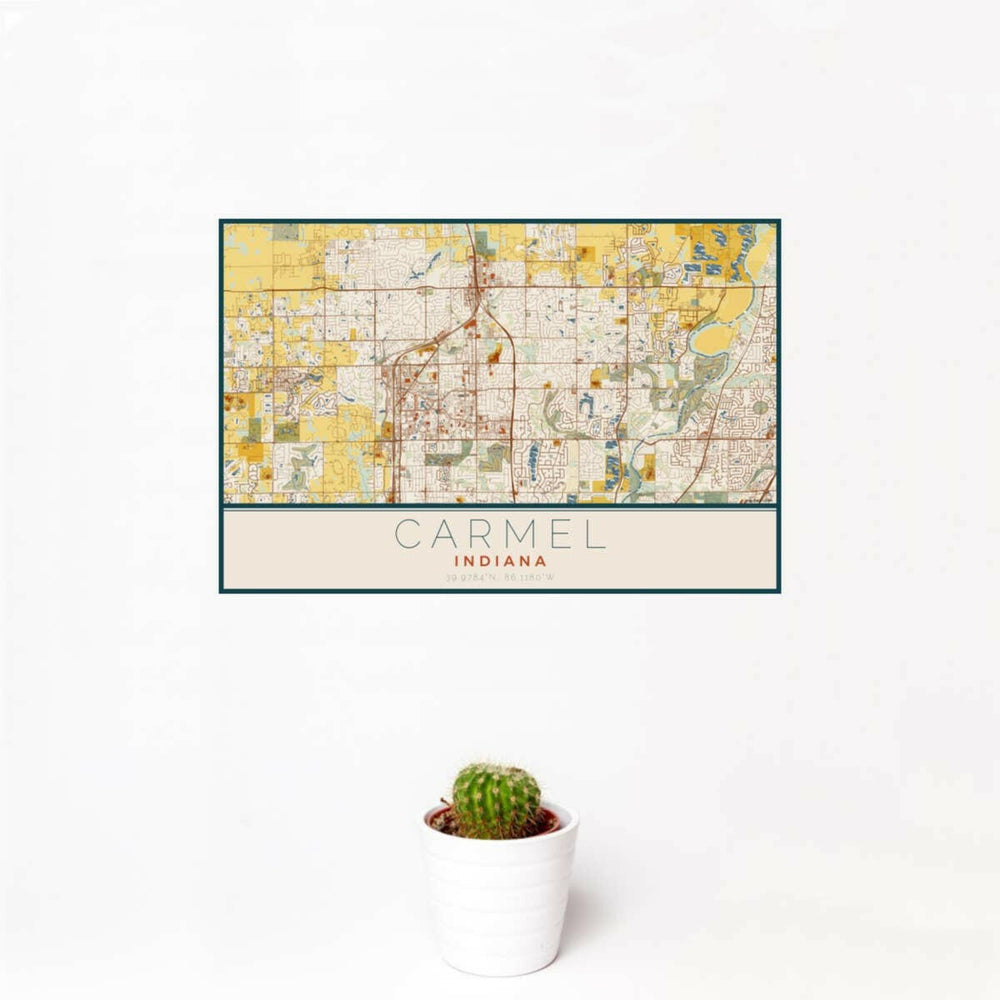 Carmel IN Map Print Woodblock | Artisans.
