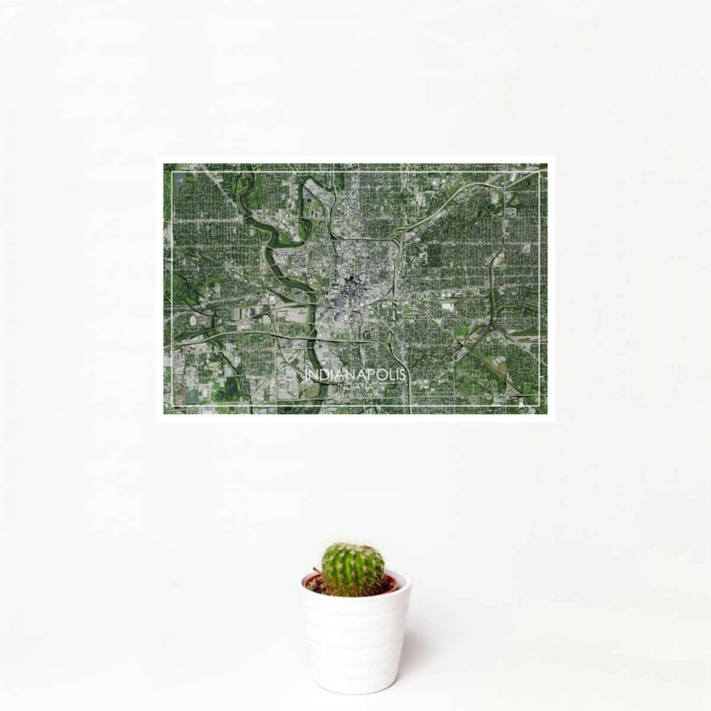 Indianapolis IN Map Print Satellite | Artisans.