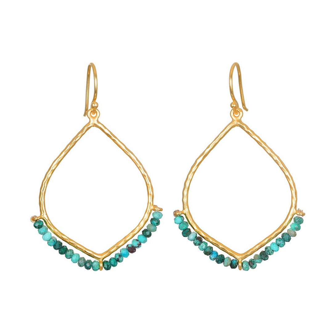 Healing Journey Turquoise Lotus Petal Earrings