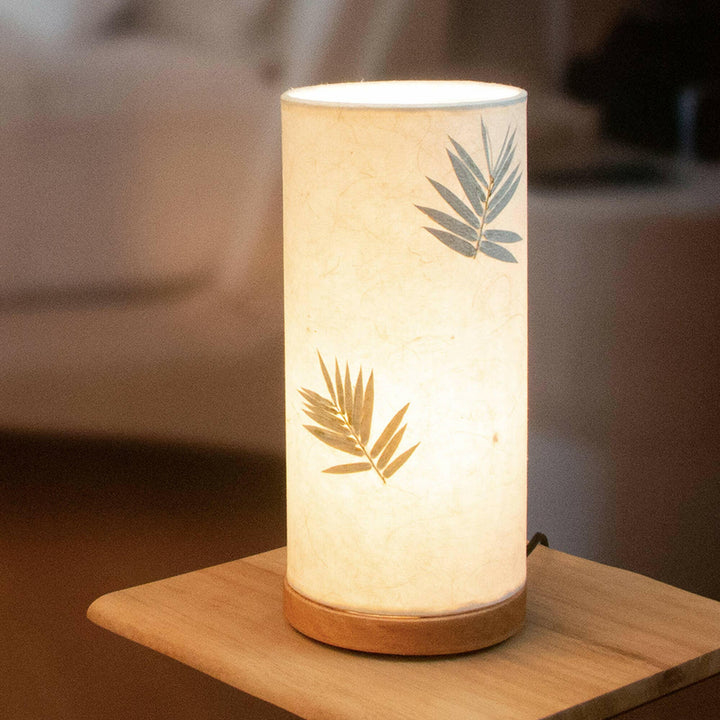 Paper Cylinder Table Lamp Natural, Handmade Paper Shade | Artisans.