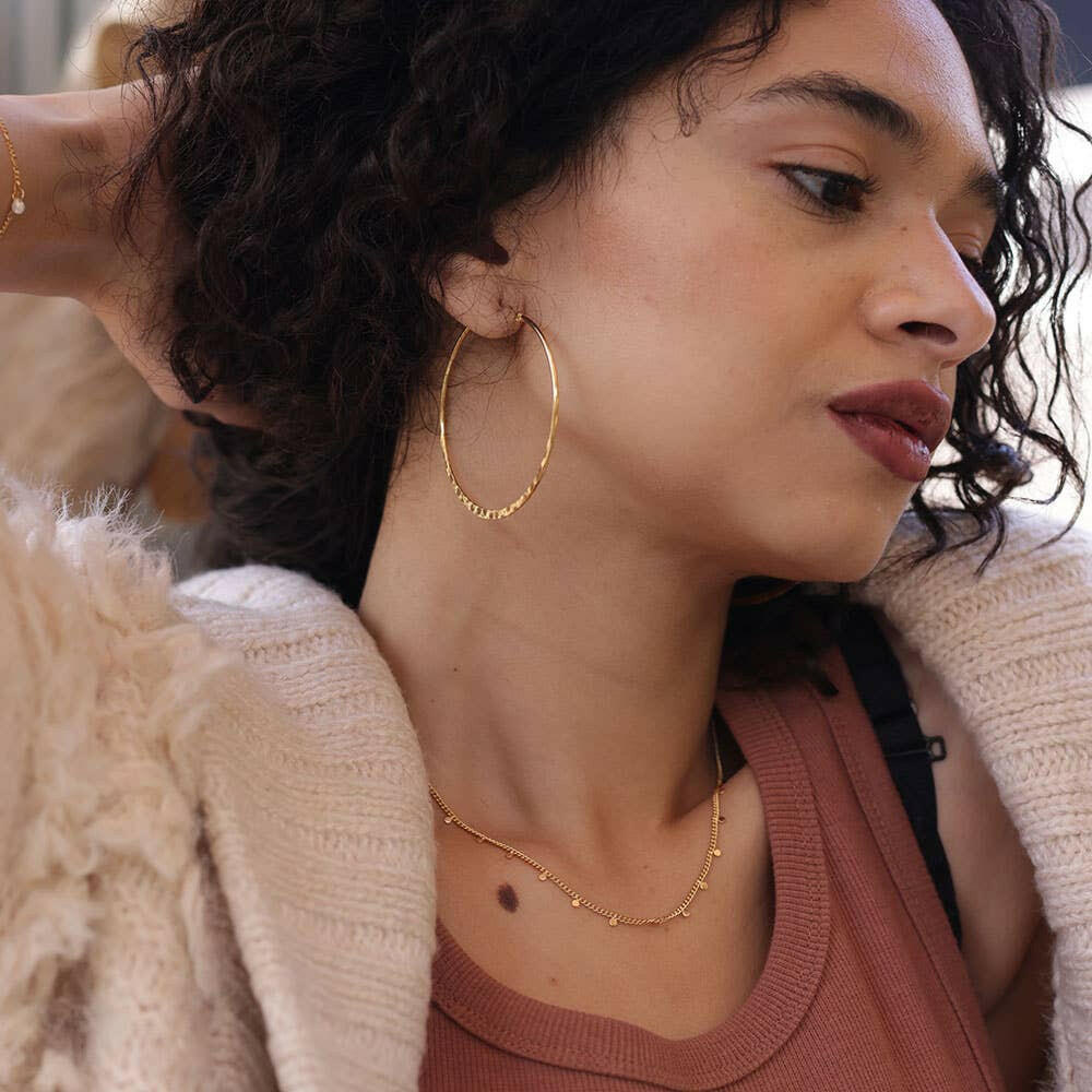 2" Hammered Hoop Earrings | Artisans.