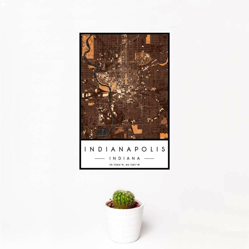 Indianapolis IN Map Print Ember | Artisans.