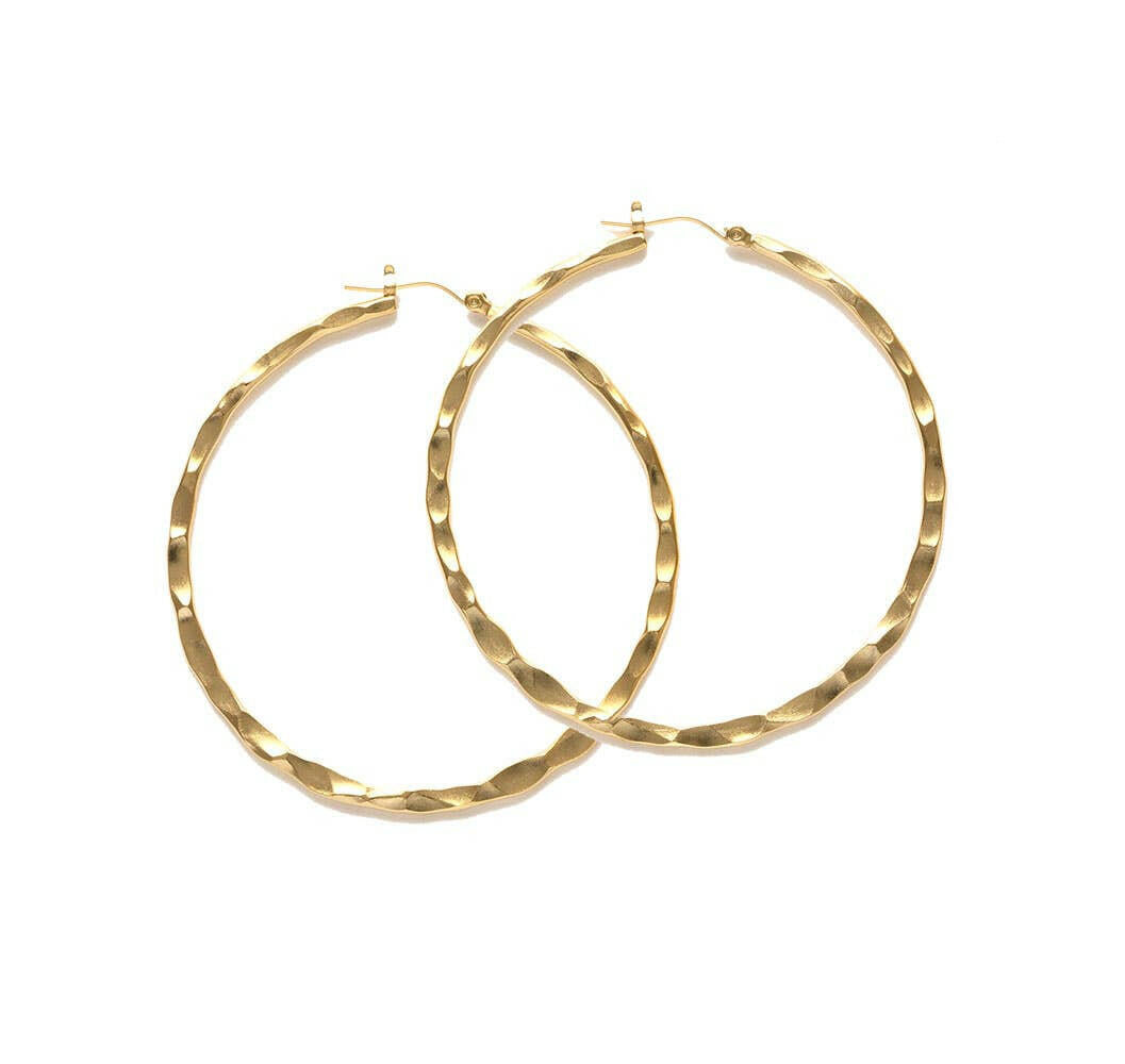 1.5" Hammered Hoop Earrings | Artisans.