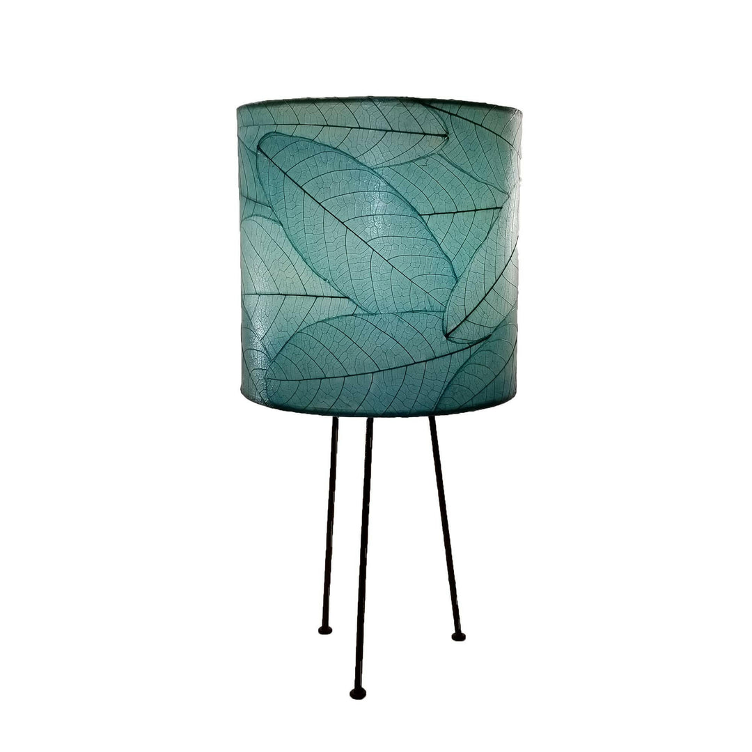 Metal Tripod Drum Table Lamp Sea Blue | Artisans.