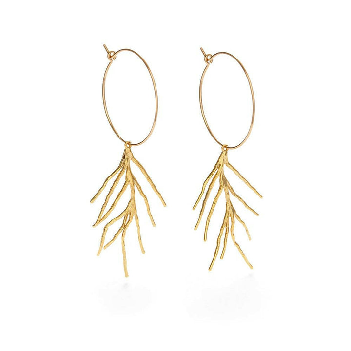 Coral Gold Fill Hoop Earrings