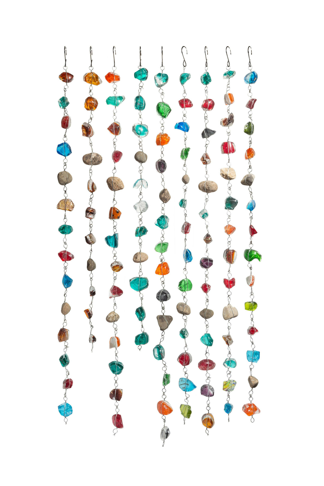 4 ft Recycled Art Glass & Rock Rain Chain | Artisans.