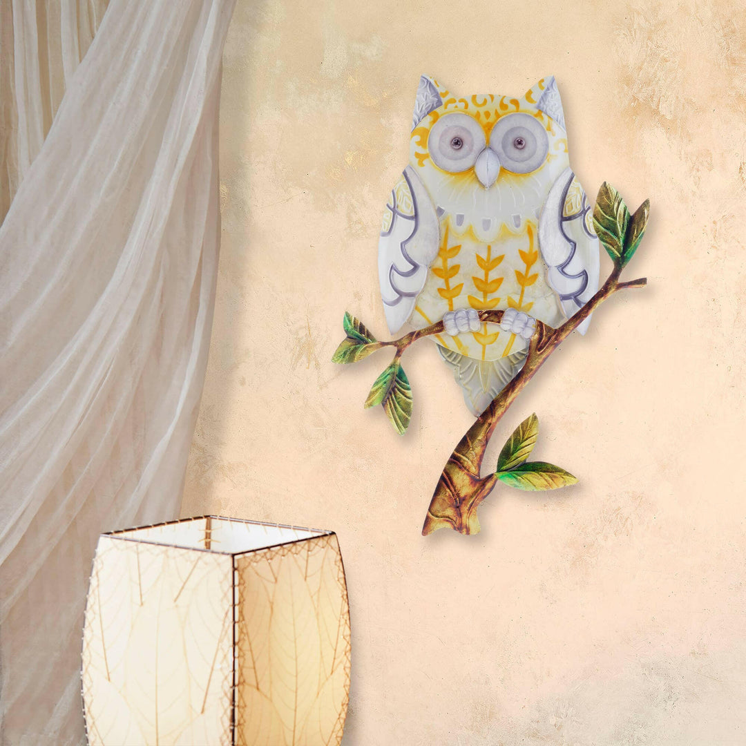 Owl Wall Decor Yellow | Artisans.