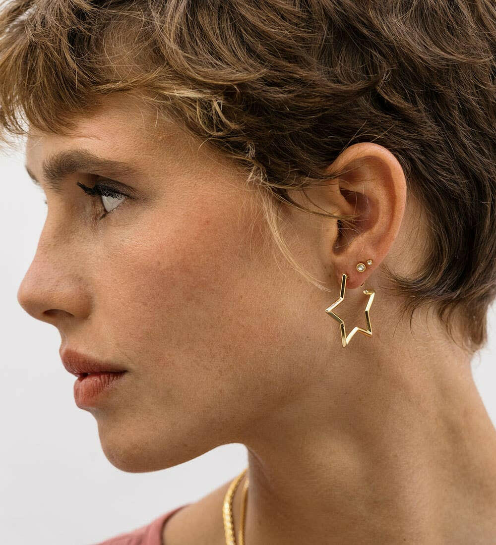 Star Hoop Earrings | Artisans.