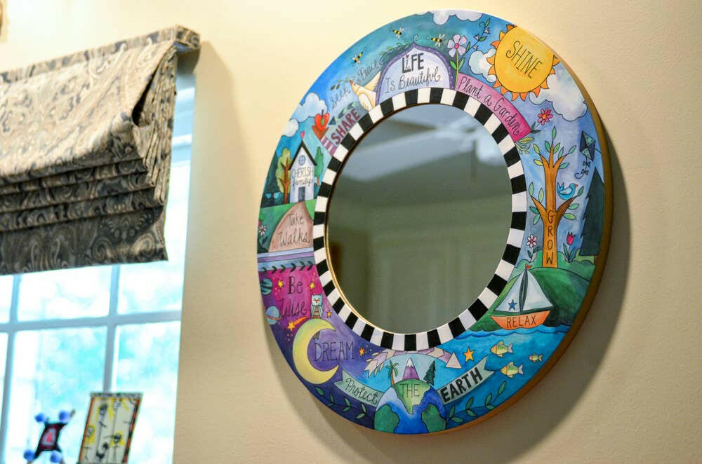 "How to Live Well" Circle Mirror | Artisans.