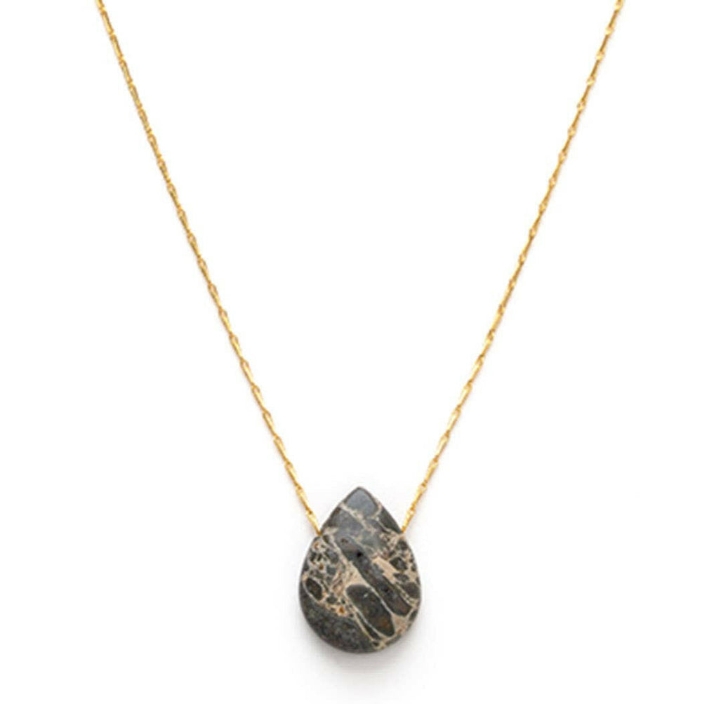 62SW | Spider Web Jasper Teardrop Pendant | Artisans.