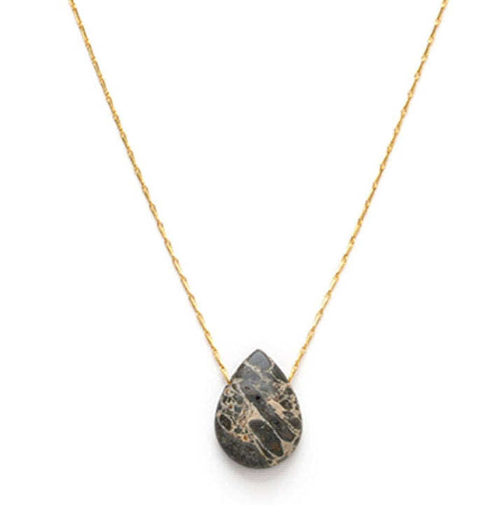 62SW | Spider Web Jasper Teardrop Pendant | Artisans.