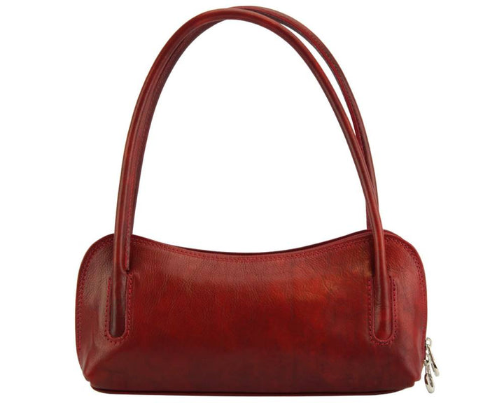 Red handbag on a white background